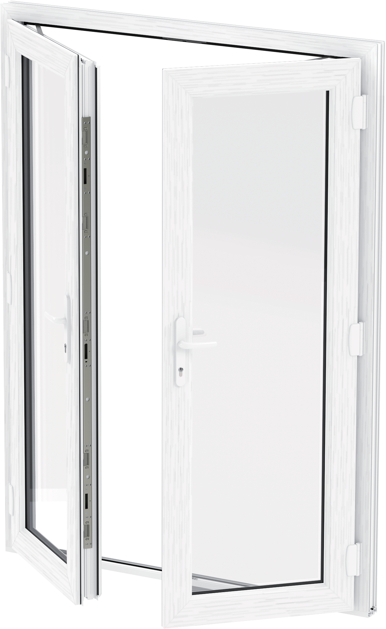White Liniar french doors open 