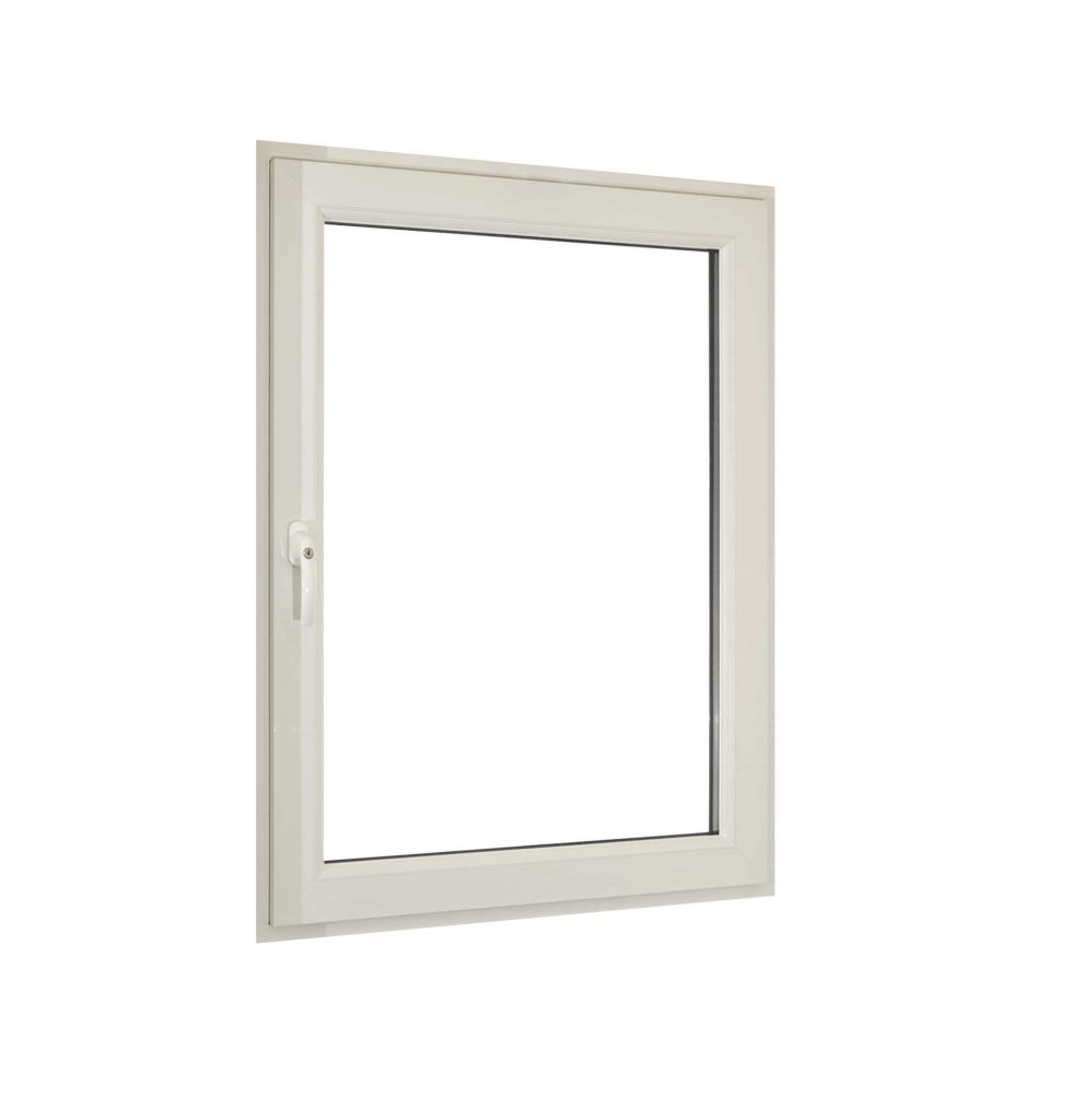 a white uPVC tilt and turn window closed