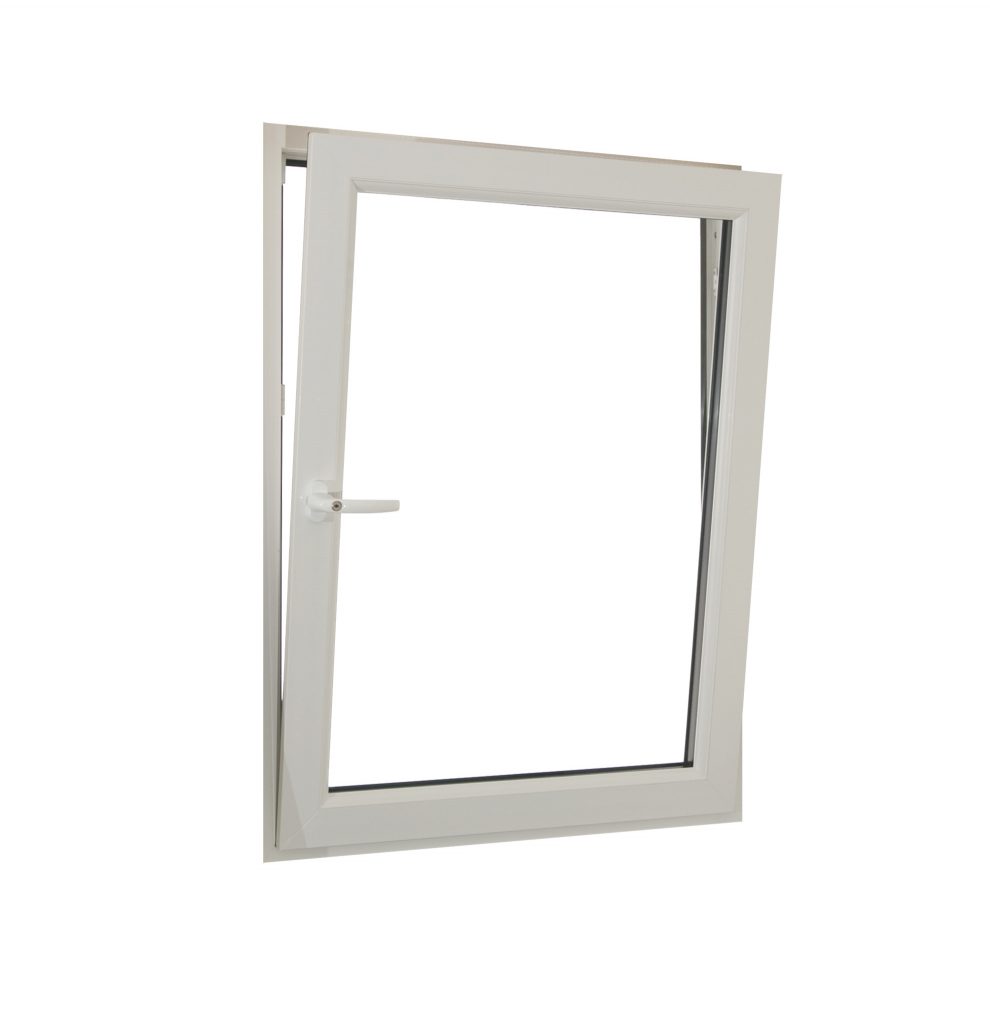 a white uPVC tilt & turn window tilt opening